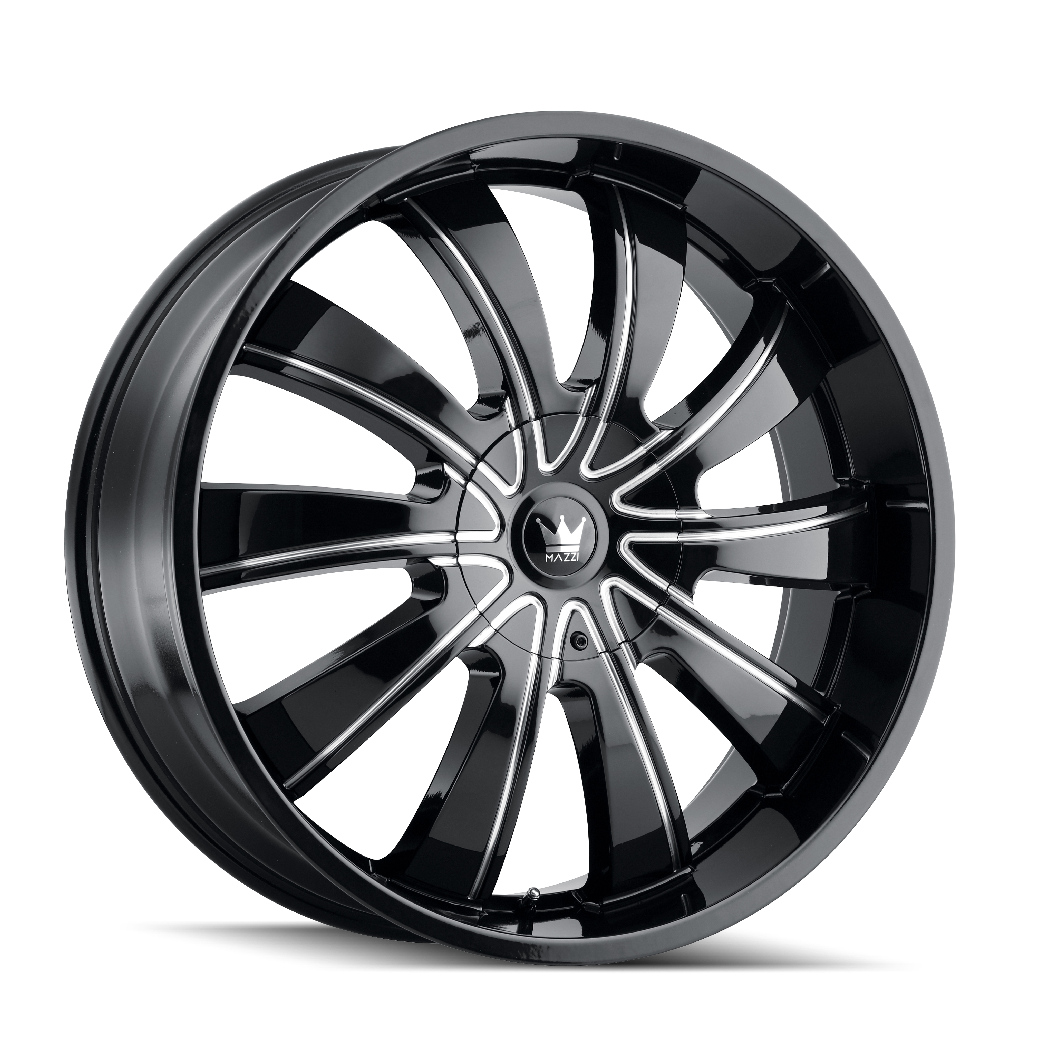 Mazzi Rolla Wheels - Gloss Black Milled 24x9.5 - Unleash Your Ride's Style!