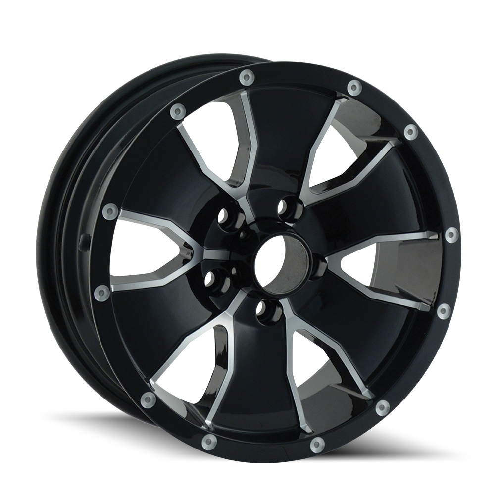 Stunning Gloss Black Machined TRAILER WHEELS 14 - 14x6 5x114.3 ET0 83.82
