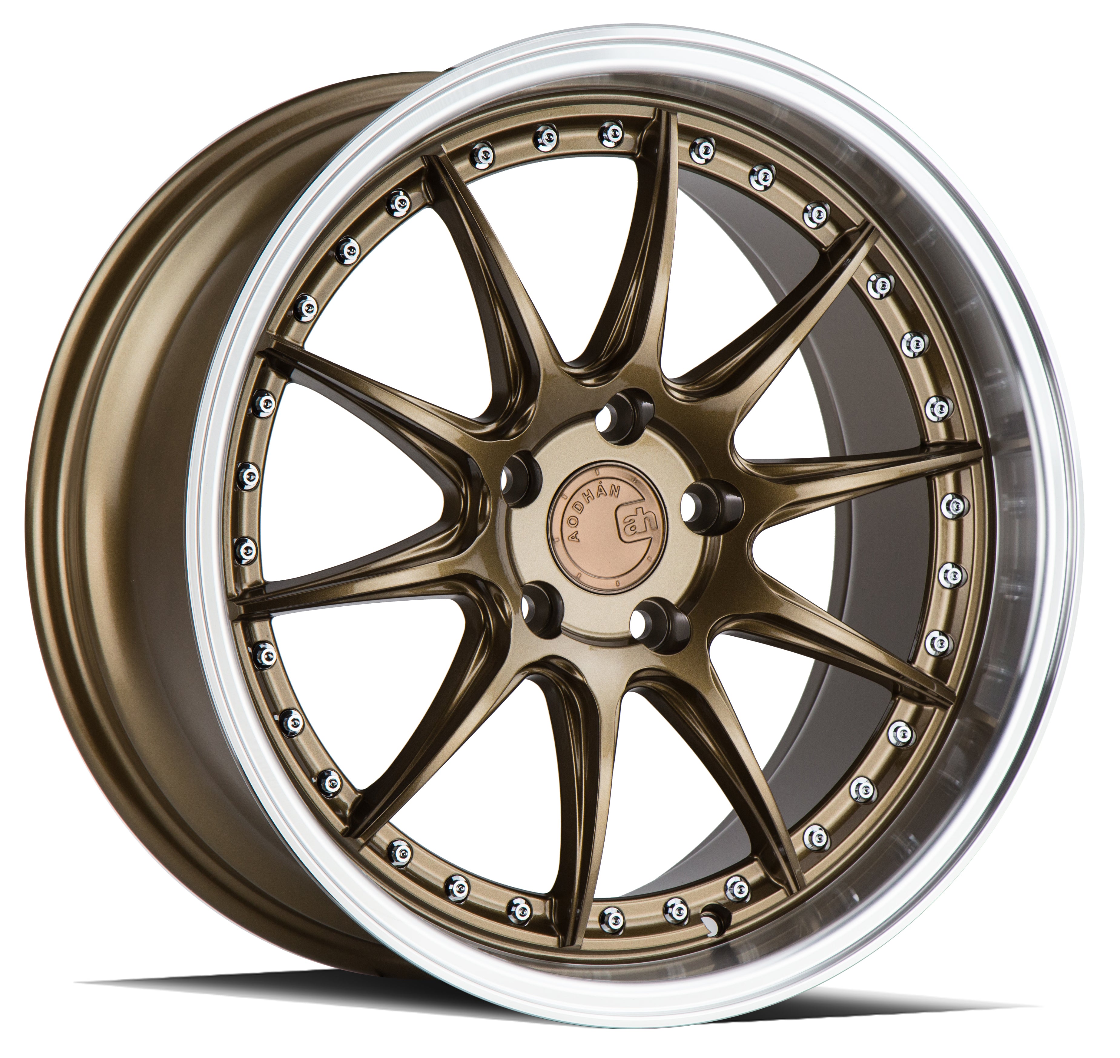 Aodhan DS07 Bronze Wheels with Machined Lip - Stunning 19x8.5 Size!