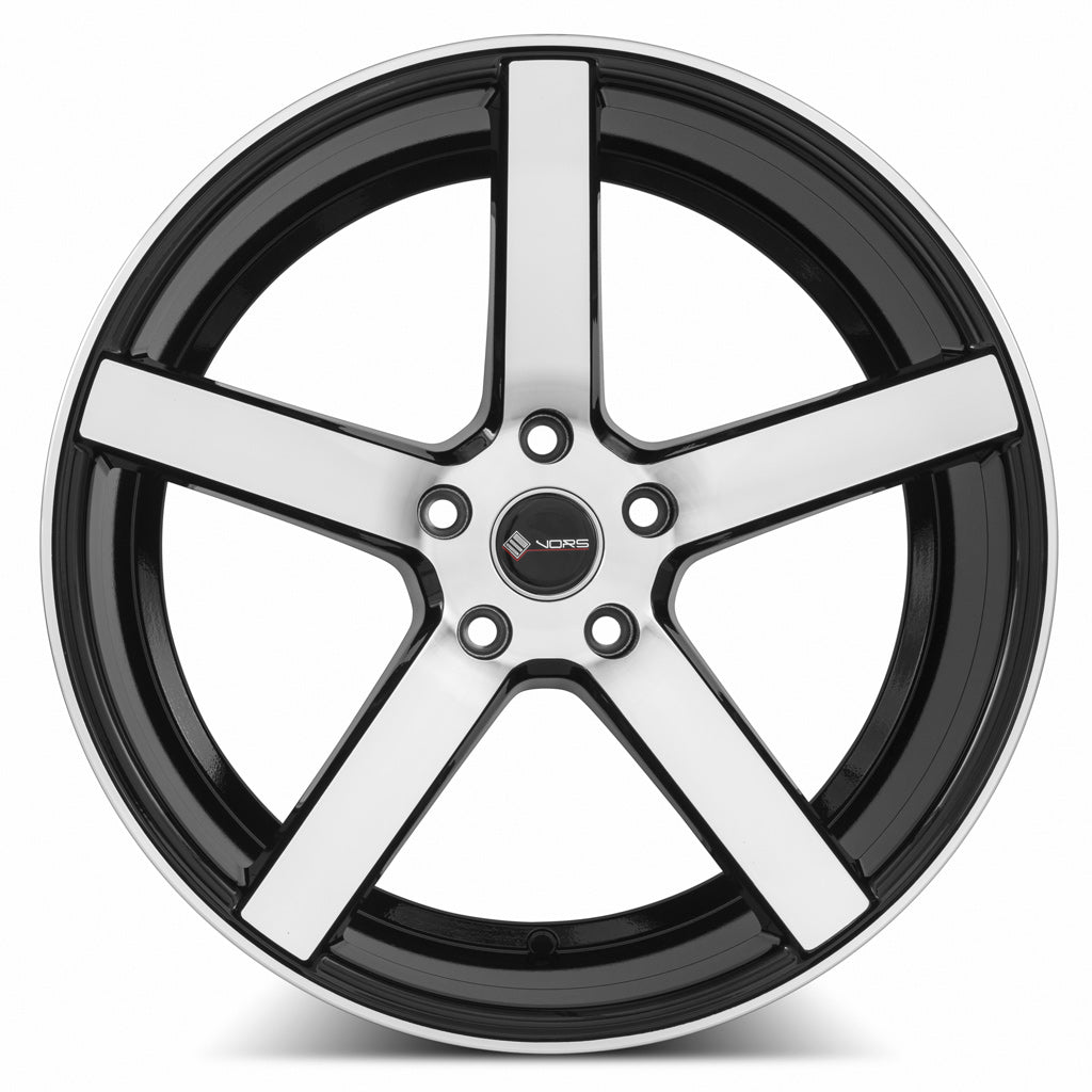 Stunning Vors TR5 Wheels - 20x9.5, 5x108 (Custom Drill), ET35, 73.1 Black Machined Face