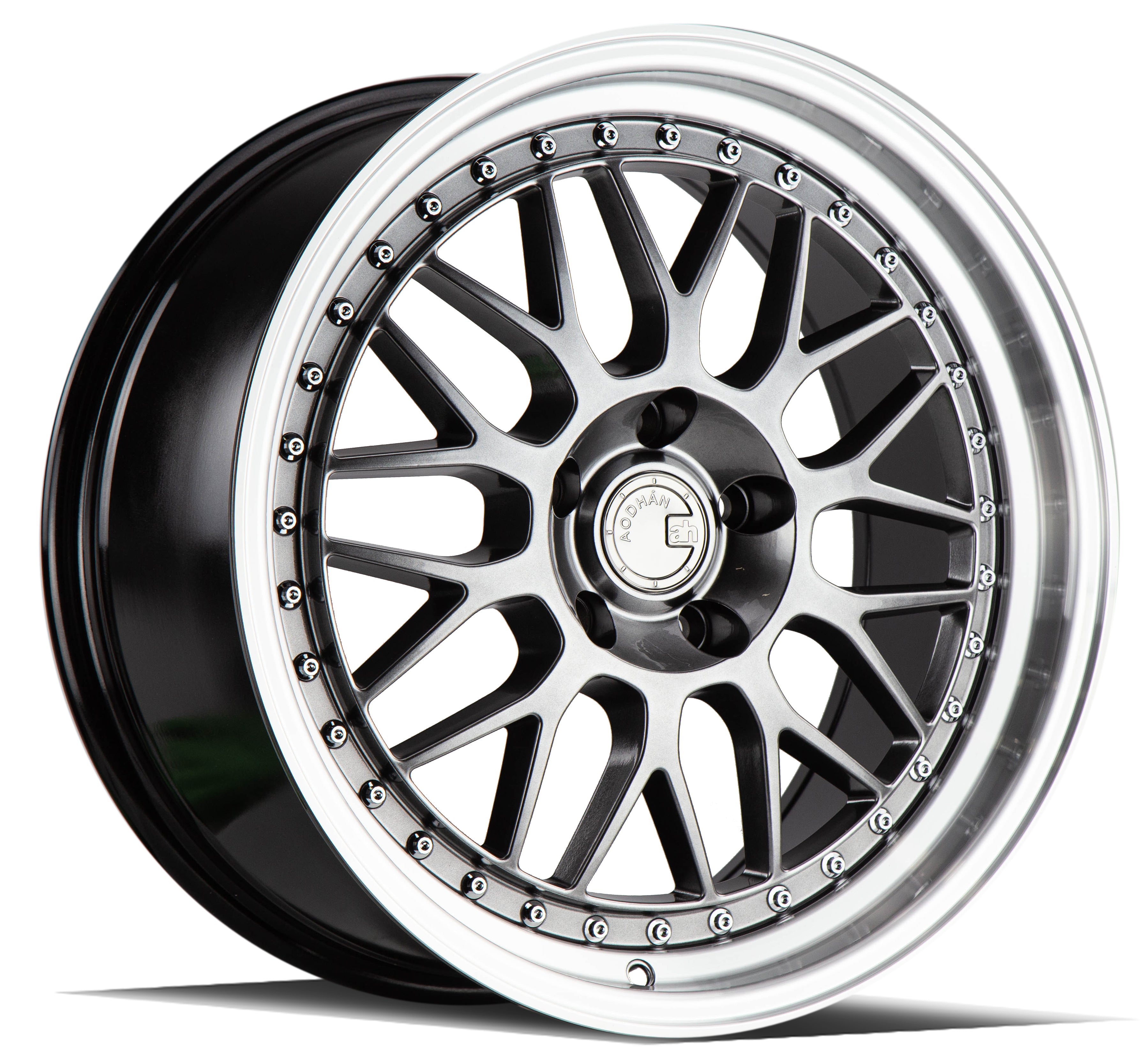 Aodhan AH02 18x8.5 Wheels - Stunning Hyper Black with Machined Lip, Perfect for Your Ride!
