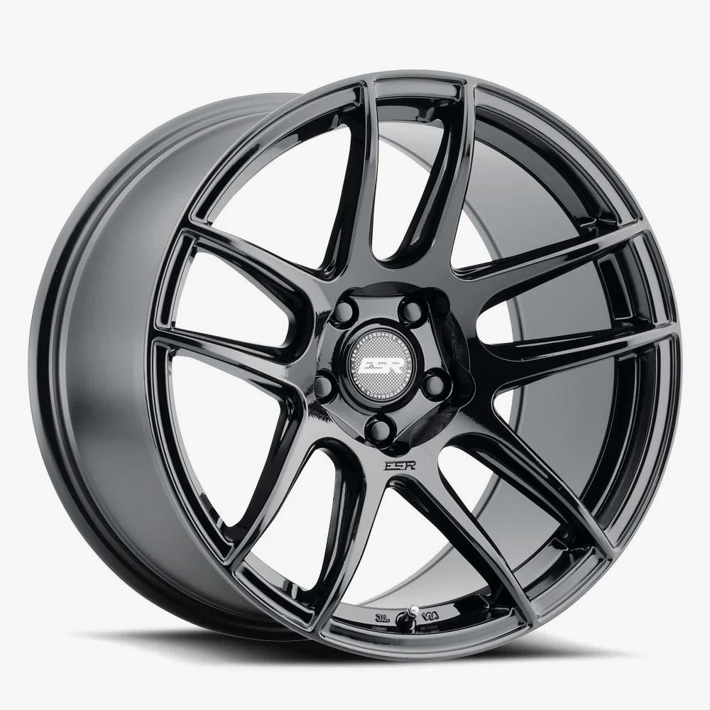 ESR CS8 Gloss Black Wheels - Custom Drill 19x10.5 5x115 ET15 - A Stunning Upgrade!