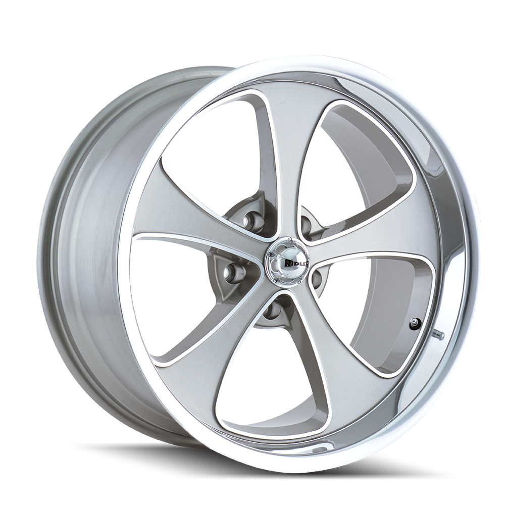 RIDLER 645 Wheels - 20x10 Gloss Grey Machined And Polish, Perfect for Rear Use!